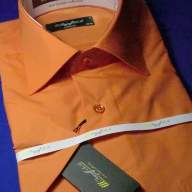 Оранжевая классическая сорочка с коротким рукавом, арт. 1050k 86